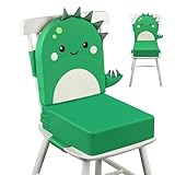 wooshwa SitzerhöHung Stuhl, 14cm Pu Waschbar Sitzkissen - Dinosaurier Grün