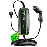 Green Cell EV Ladegerät Typ 2 Ladekabel Schuko für Elektroautos 10A / 16A 3,68kW 6,5m 1-Phasig LCD Display Tragbares EV Charger Kompatibel mit Allen Elektrofahrzeugen EV PHEV IEC 62196-2 Stecker