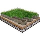 Homgoday Grüne Kunststoff Rasengitter 60x40x3 cm für Garten, Spielplatz, Gehwege - 4,2 m² Fläche Rasendekoration Model146280