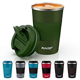 Tlater Kaffeebecher to Go, 13oz/380ml Thermobecher Kaffee mit Deckel - Coffee to Go Becher - Doppelwandiger Vakuum-Edelstahl Kaffeebecher Thermo für Heiß- und Kaltgetränke, Kaffeewasser und Tee