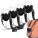 4 Stück Weinglashalter zum Umhängen, Tragbare Weinglashalter, Festival Wine Glass Holder, Stoff Weinglashalter für Den Hals Wein für Weihnachten, Weinfest, Hochzeit, Geburtstag, Party, Picknicks