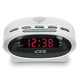 iCES ICR-210 white Uhrenradio (2X Weckzeiten, Schlummerfunktion, Sleeptimer) weiß, 140 x 110 x 50 mm (LxBxH)