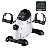 COSTWAY Pedaltrainer für Senioren, Arm und Beintrainer unter dem Schreibtisch, Heimtrainer mit verstellbarem Widestand & LCD-Anzeige, 100 kg belastbar, Mini Bike für Zuhause, Büro (Weiß)