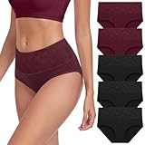 Lapulas Unterhosen Damen, Baumwolle Stretch Slips mit Hohe Taille Atmungsaktiv Unterwäsche Damen Weiche Pantys Hipster Frauen Unterwäsche - 5er Pack