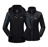 EKLENTSON Damen 3-in-1 Jacke Übergangsjacke Softshell Warme...