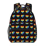 Kindergarten Rucksack Unisex Schulrucksack LGBT-Stolz, Schwule Liebe, Regenbogenherz Personalisierte Schulranzen für Mädchen Teens Jungen 29X40cm