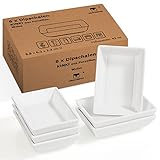 Dipschalen Dip Schälchen Porzellan stapelbar 6 x Schälchen Set weiß Saucenschälchen 'Kinki' (8,8x6,2x2,3cm) Sojasauce Schälchen, Sushi Schälchen, Fingerfood Gewürzschalen Raclette Zubehör