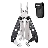 Geschenke für Männer, BIBURY 18 in 1 Taschenwerkzeug, Faltbares Multitools Edelstahl, Multifunktionale Zange Multiwerkzeug, Multi-Tool mit Notfallhammer Schraubendreher Säge für Camping Reparieren