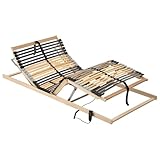 Tidyard Elektrischer Lattenrost 39 Latten 7 Zonen 100x190 cm, Lattenrost durchgehende Holme für alle Matratzen