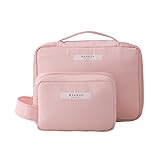 Aucuu Kosmetiktasche, wasserdichte Make-up-Tasche, Reise Schminktasche, Tragbar Schminktasche, Kosmetiktasch Organizer für Frauen und Mädchen, 2 Stück (Rosa)