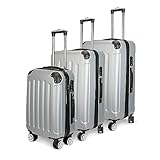 jeerbly Hartschalenkofferset Koffer & Trolleys Hartschalenkoffer Trolley Kofferset 3 Teilig Hartschale Reisekoffer 3 Größen Handgepäck/Mittel/Groß Teleskopgriff Gepäck Koffer Trolley Set M-L-XL