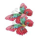 Gogogmee 2 Stück Schmiedeeisen Schmetterling Wandbehang Schmetterlinge Anhänger Schmetterling Wandkunst Außendekoration Metall Schmetterling Wanddekoration Gartendekoration