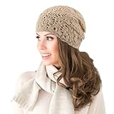Nogsay Damen Sommer Strickmützen Handgemacht Häkelmütze Slouch Beanie Mütze Dünne Leichte Sommermütze