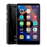 SWOFY 80GB MP3 Player mit Bluetooth und WLAN, 4,0-Zoll-Touchscreen, MP3 & MP4 Player Android mit Spotify, Pandora, Amazon Music, Libby, Audible, Browser, Erweiterung bis zu 1TB (Schwarz)