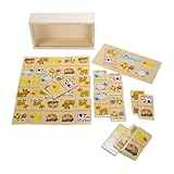 GICO Holz Domino Tiere für Kinder und Erwachsene für Zuhause oder als Reisespiel - 7967