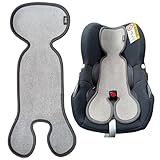 HECKBO Baby Sitzauflage Sommer Antischwitz für Kinderwagen - Gruppe 0 - Babyschale für Baby Kinder Matte - Mädchen Jungen - grau
