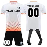 Benutzerdefiniert Trikot 24/25 Trikot für Kinder Personalisierte Jeder Namen Nummer Team Logo Sporttraining T-Shirts und Shorts für Erwachsene/Kinder, Fußballtrikot Set