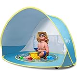 Glymnis Baby Strandmuschel Strandzelt Pop-up Baby Strand Zelt mit trennbarer Pool UV-Schutz UPF 50+ Sun Shade Shelter für Kleinkinder 0-3 Jahre