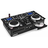 Vonyx CDJ500 DJ Controller mit Verstärker, 200 Watt, DJ Mischpult Bluetooth, DJ Pult Anfänger mit Doppel-CD, Audio Mixer, USB-Player, Loop Funktion, Jogwheels, Standalone DJ Mischer