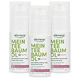 alkmene Teebaumöl Gesichtscreme 3x 50 ml - Pickel Reduktion 91% bestätigt - Naturreines Teebaumöl, vegan & klimaneutral - Teebaumöl Creme für Pickel mit 24h Feuchtigkeitspflege für unreine Haut