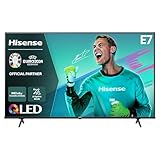 Hisense 50E7NQ 126 cm (50 Zoll) Fernseher, 4K UHD, QLED, HDR10, HDR10+ decoding, HLG, Dolby Vision Atmos, 60Hz Panel, Smooth Motion, Bluetooth, Alexa Built-in, VIDAA Voice, Schwarz [2024]