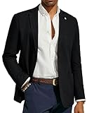 PJ PAUL JONES Herren Sakko Sportlich Leinen Blazer Freizeit Leicht Business Anzugjacke mit Business (Schwarz, XL)