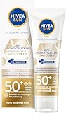 NIVEA SUN UV Gesicht Experte Anti-Pigmentflecken Sonnenschutz LSF 50+, nicht fettendes Sonnencreme Fluid mit patentiertem Thiamidol, Gesichtspflege mit Hyaluron und Vitamin E (40 ml)