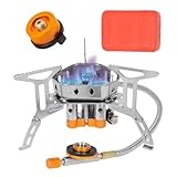 Dayysiuy Campingkocher - Tragbarer Kocher Brenner Für Outdoor Rucksacktouren Mit Piezo Zündung - Klappbarer Kochbrenner Outdoor-Küchenzubehör für Strandpicknick Trekking Wandern Grillen