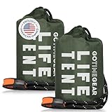 Go Time Gear Rettungszelt Notfall Überlebensunterstand - 2 Personen Notfallzelt - Verwendung als Überlebenszelt, Notunterkunft, Schlauchzelt, Survival Tarp, inklusive Survival Whistle & Paracord -