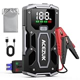 ACEZUK Starthilfe Powerbank 3000A 12V (Bis Zu 7,0L Benzin Oder 5,5L Diesel) Auto Starthilfe mit LED-Taschenlampe, großen Bildschirm, Jumper Bildschirm, Autobatterie Booster für SUV Motorrad Rasenmäher