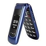 uleway GSM Seniorenhandy Klapphandy ohne Vertrag,Großtasten Mobiltelefon Einfach und Tasten Notruffunktion,Dual 2.4 Zoll Display Handy für Senioren (Blau)