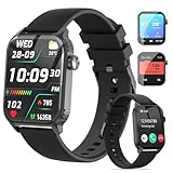 AUEJACKY Smartwatch Herren Damen mit Telefonfunktion, 1,83' HD Touch Smart Watch mit 120+Sportmodi, mit Pulsmesser Schlafmonitor, Bluetooth Anruf & Musiksteuerung für Android/iOS