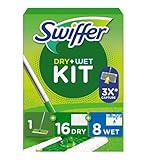 Swiffer Bodenwischer Dry & Wet Starter-Set, 1 Stab, 16...