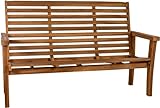 CLP Gartenbank wetterfest Teakholz Nicosia, Teakbank mit Liegefunktion, Holzbank mit Lehne robust und pflegeleicht, für Garten und Terrasse, Farbe:Teak, Größe:180 cm