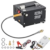 Mxmoonant 300bar Tragbarer PCP Kompressor, Öl- und Wasserfreie, kann verwendet mit 220V Stromversorgung & 12V Autobatterie, für Airsoft, Paintball-Tanks, Tauchen, mit EU Plug