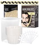 Nose Wax Kits Nasenwachs Set für Männer und Frauen,Nasenhaar Wachs Set,Nasenhaarentfernungswachs 100g Nasenhaarwachs,20 Applikatoren,10 Behältern und 10 Schnurrbart Schablonen,Einfache,Sichere,Zuhause