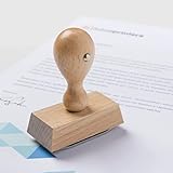 Holzstempel Wunschtext personalisieren, individueller Stempel als Namensstempel, Adressstempel, Firmenstempel & Co zu verwenden (40 x 18 mm | 5 Zeilen)