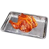 Vesidoloy Backblech - Edelstahl Mit Rost Backzubehör,Backblech Für Den Ofen Für Kekse | Für Fleisch Kekse Kuchen Brotlaib Ofen Kochen Zuhause Und Wohnung Barbecue Und Grillen