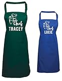 Personalisierbares Kochschürzen-Set | Kinder zum Backen | Erwachsene kochen | Küche | Geschenkschürzen | (Bitte gehen Sie zu Geschenkoptionen hinzufügen, geben Sie den Namen in FreeGiftMessageBox ein