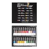 Elan Gouache Farben Set, 24x Premium Gouache Farben Tuben 12ml Ungiftig, Premium Flüssige Gouachefarben Set Professional