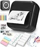 Zounin Mini Drucker, Tragbarer Drucker, Smartphone Bluetooth Drucker (SCHWARZ)