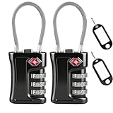 Flintronic TSA Gepäckschlösser, 3-stellige Kombination Sicherheitsschloss Reiseschloss, Zahlenschloss Vorhängeschloss mit 2 Stück Kofferanhänger, Codeschloss für Reisegepäck Koffer Tasche Spind
