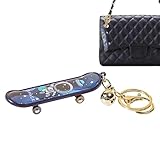 Finger-Skateboard-Schlüsselanhänger – -Themen-Rucksack-Anhänger, gold-silberne Schnallen mit Glöckchen | Niedlicher Astronauten-Mini-Skateboard-Anhänger für Geschenke, Geburtstage, Schulbelohn