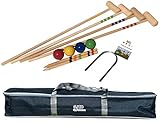 GICO Qualitäts Krocketspiel/Krocket/Crocket für 4 Spieler (100 cm Erwachsenengröße) mit Transporttasche -Made in EU-3244