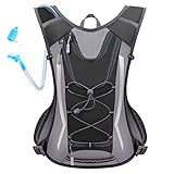 Trinkrucksack mit Trinkblase 2L, Trinkbeutel Fahrradrucksack Laufrucksack Rucksack zum Fahrrad Motorrad MTB Radfahren Wandern Klettern Camping Wasserbeutel mit Trinksystem für Damen Herren