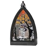 Halloween Laterne - Kürbis Laterne Mit Totenkopf Deko Tischlampe | Beleuchtung Für Zuhause Garten Party Wohnzimmer Terrasse