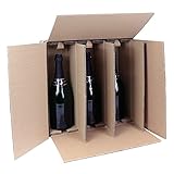 Flaschenkarton Magnum Weinkarton für 3 Flaschen inkl. Einlage Magnum Wein Sekt Champagner Spirituosen Saft Gin PTZ DHL DPD Hermes Weinversandkarton Bordeaux Schlegel Magnum 1,5l (260)