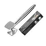 AMOZO Meat Hammer – The New Meat Tenderiser Made of Stainless Steel – Double-Sided Schnitzel Tenderiser – Meat Tenderiser Stainless Steel – Meat Hammer Stainless Steel for Schnitzel Steaks