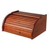 GALICJA Brotkasten Holz Bretto – Brotkorb Modern – Brot Aufbewahren – Brotkorb Holz – Brotbox Holz – Brotaufbewahrungsbox – Brotkasten Retro – Brot Aufbewahrungsbox – 38x29x18cm Walnuss