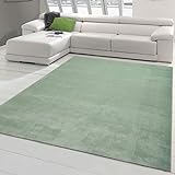 Teppich-Traum Designerteppich einfarbig, waschbar, in grün, 200 x 290 cm